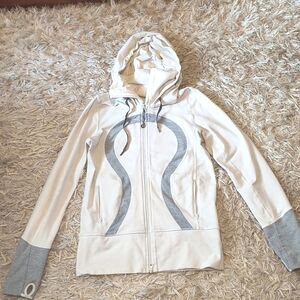 Lululemon White Zip Hoodie, Size 8